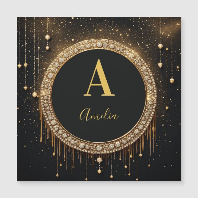 Lettre de monogramme personnalisée avec paillettes (Devant)