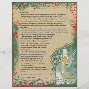 Lettre de Noël Angel vintage