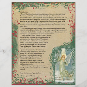 Lettre de Noël Angel vintage
