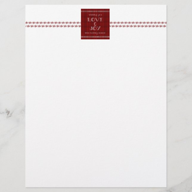 Lettre de Noël d'amour et de joie Papier (Devant)