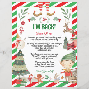 Lettre de Noël d'arrivée de retour de l'elfe migno