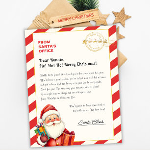 Lettre de Noël du Père Noël depuis le bureau du Pô