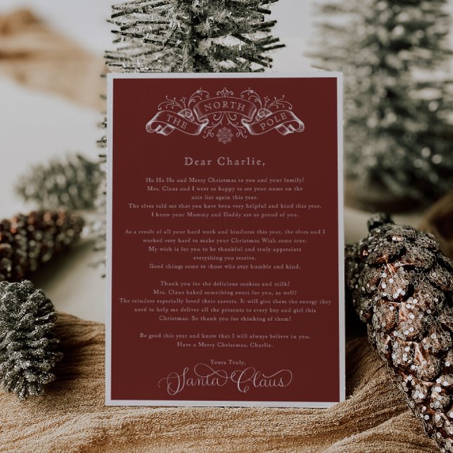 Lettre de Noël du Père Noël Rouge Enchantant (Créateur téléchargé)