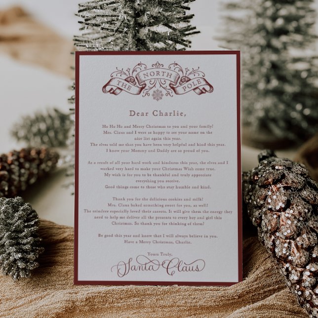 Lettre de Noël du Père Noël Rouge Enchantant (Créateur téléchargé)