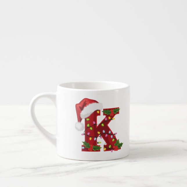 Lettre de Noël festive K Mug (Gauche)
