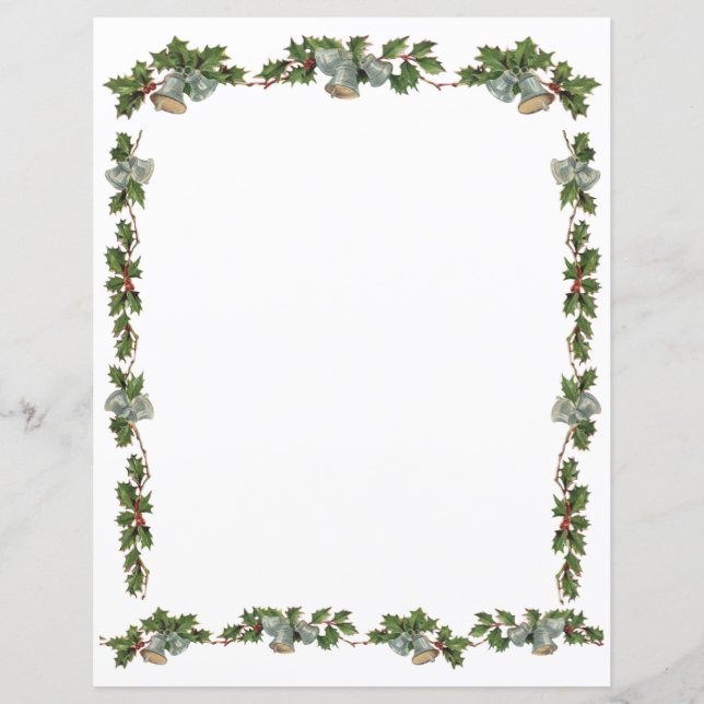 Lettre de Noël Holly et Bells (Devant)