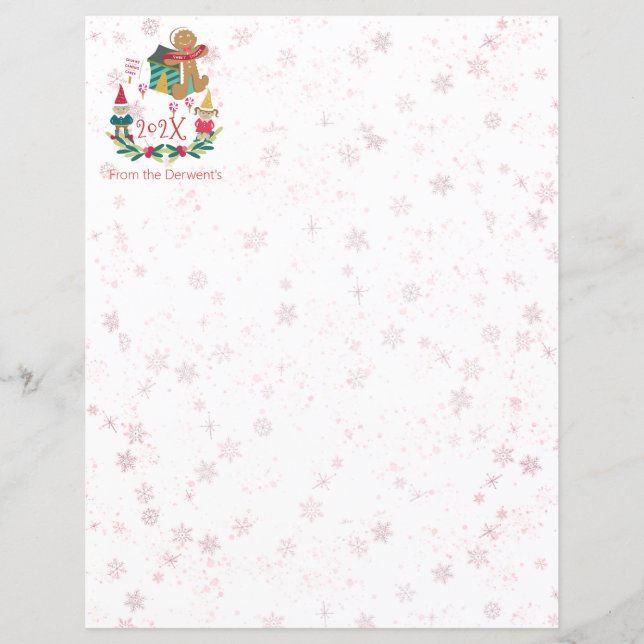 Lettre de Noël Personnel Mignonne Village de vacan (Devant)