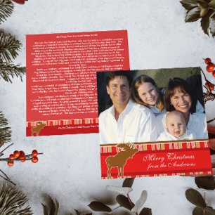 Lettre de Noël sur le dos de l'orignal Carte de No