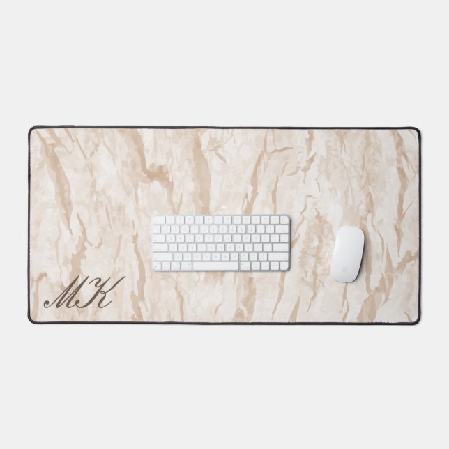 Lettre de nom personnalisée Agate Brown Cream Marb (Clavier et souris)
