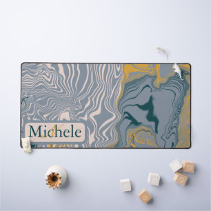 Lettre de nom personnalisée Gris et marbre