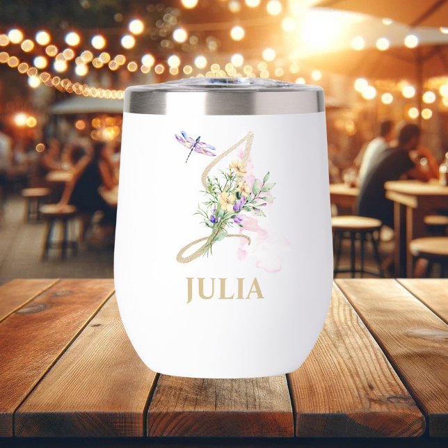 Lettre de script or J Monogramme Nom personnalisé (Créateur téléchargé)