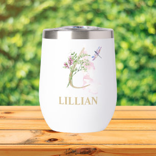 Lettre de script or L Monogramme Nom personnalisé