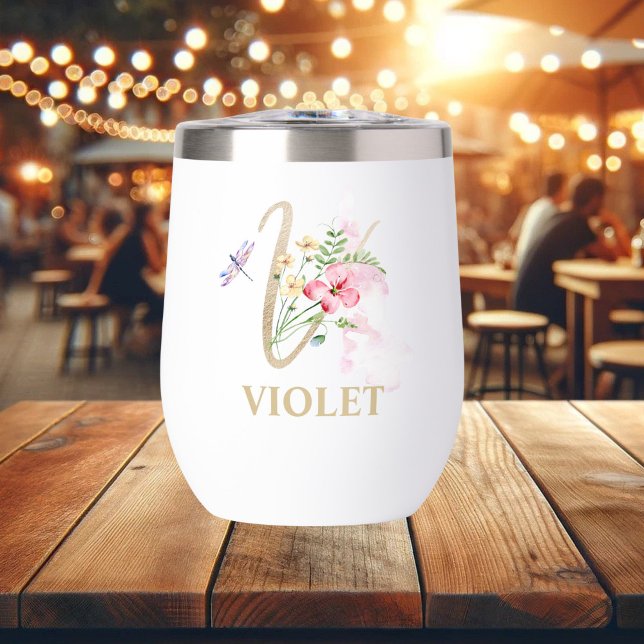 Lettre de script or V Monogramme Nom personnalisé (Créateur téléchargé)