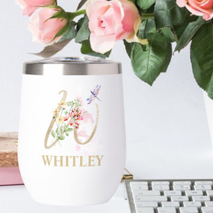 Lettre de script or W Monogramme Nom personnalisé