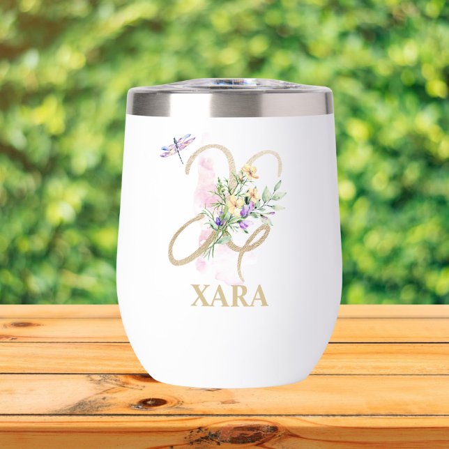 Lettre de script or X Monogramme Nom personnalisé (Créateur téléchargé)