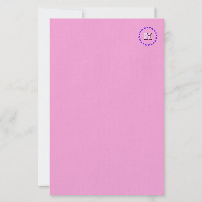 Lettre de sourire K Avec Coeurs Papeterie (Devant)
