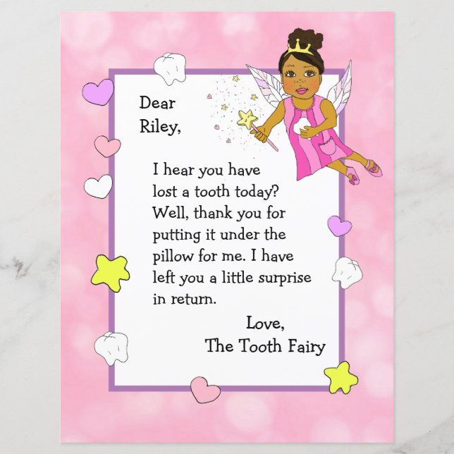 Lettre de Tooth Fairy (Devant)