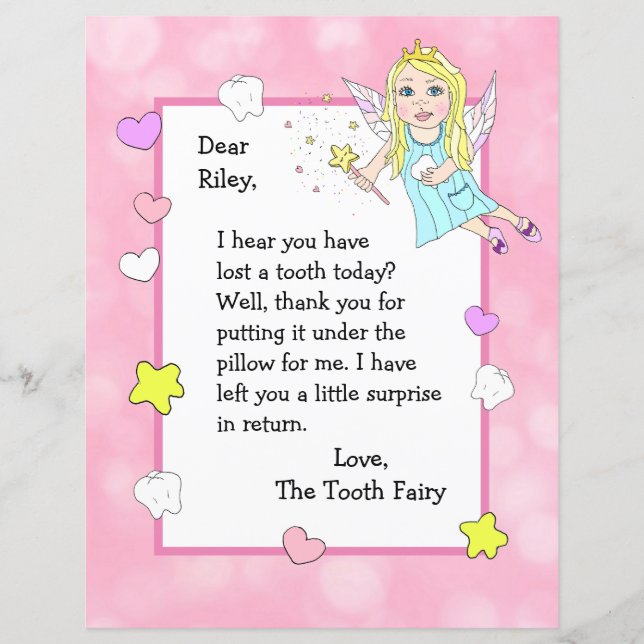 Lettre de Tooth Fairy (Devant)