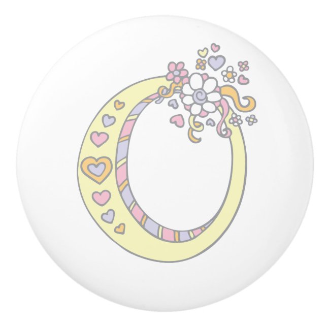 Lettre décorative O poignée monogrammée (Devant)