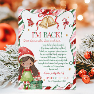 Lettre d'Elf Christmas Girl Carte
