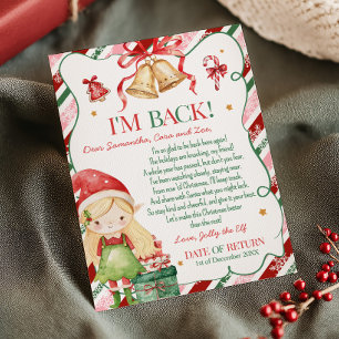 Lettre d'Elf Christmas Girl Carte