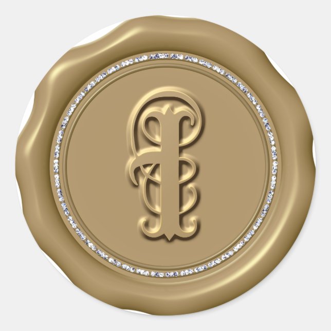 *~* Lettre d'or I Stickers de cire circulaire de d (Devant)