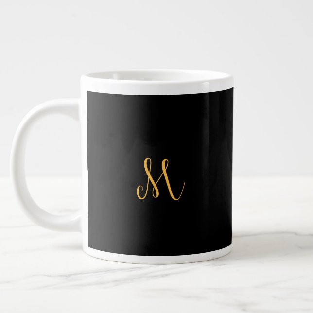 Lettre d'or "M" Monogramme Mug (Gauche)