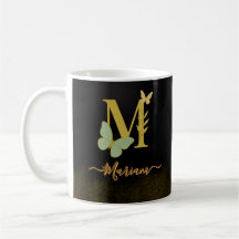 LETTRE D'OR M Papillon Mug Design