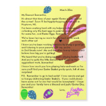 Lettre du lapin de Pâques Jaune