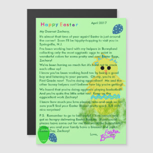 Lettre du lapin de Pâques Œuf de Poussin Jaune Ble