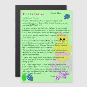 Lettre du lapin de Pâques Œuf de Poussin Jaune Ros