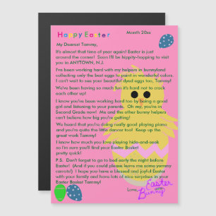 Lettre du Lapin de Pâques Œuf de Poussin Rose Jaun