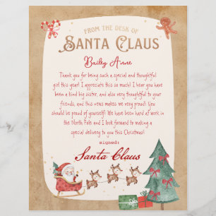 Lettre du Père Noël de Père Noël Sled imprimable