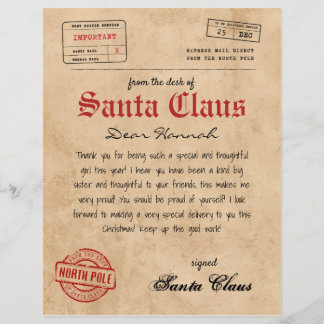 Lettre du Père Noël de Père Noël Vintage