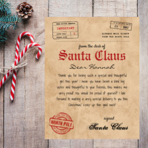 Lettre du Père Noël de Père Noël Vintage