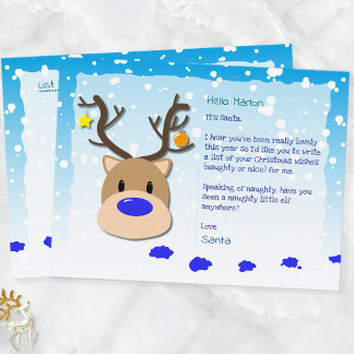 Lettre du Père Noël, Liste de Noël, Carte postale 