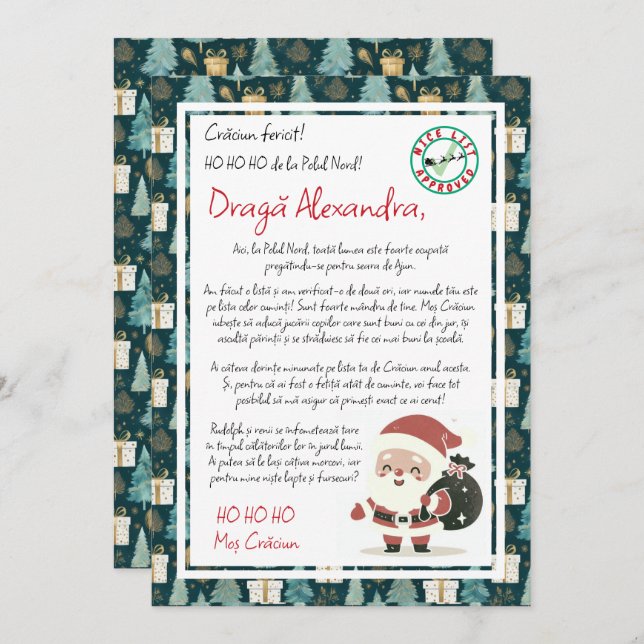 Lettre du Pôle Nord Invitation (Devant / Derrière)