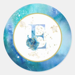 *~* LETTRE E - Autocollant d'enveloppe de plage na