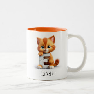 Lettre E Cat Alphabet Monogramme Café Mug