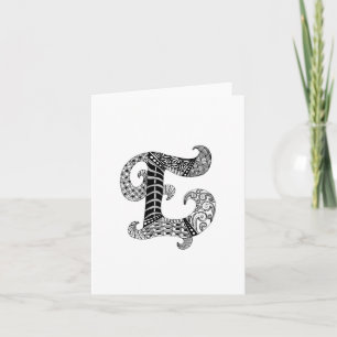Lettre E Monogramme en noir et blanc