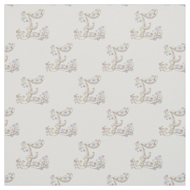 LETTRE E monogramme texte décoratif tissu personna (Échantillon)