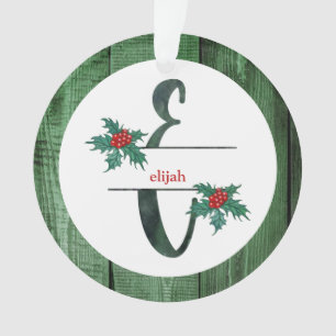 *~* Lettre E Photographie de Noël Rustic Wood AP44