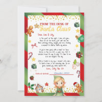 Lettre Elf Girl Noël / Invitation de vacances