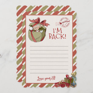 Lettre Elf "I'm Back" Cartes pour notes modifiable