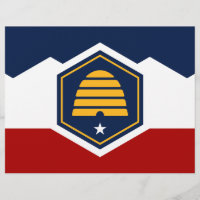 En-tête avec Drapeau de l'État de l'Utah, États-Un