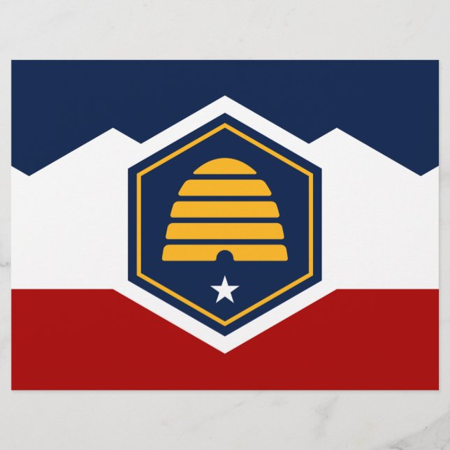 Lettre En-tête avec Drapeau de l'État de l'Utah, États-Un (Devant)