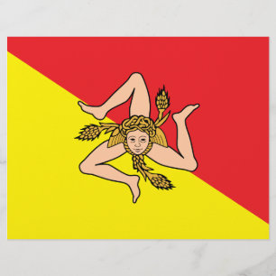 Lettre En-tête avec Drapeau de Sicile, Italie