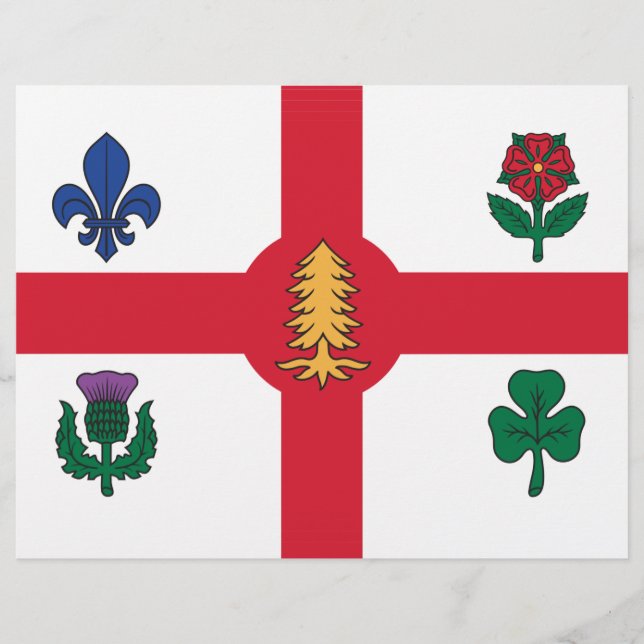 Lettre En-tête avec le drapeau de Montréal, Canada (Devant)