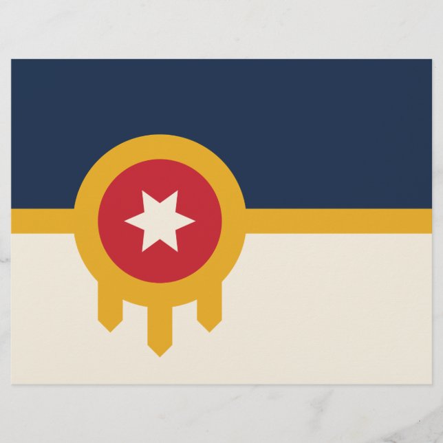 Lettre En-tête avec le drapeau de Tulsa, Oklahoma (Devant)