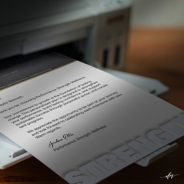 Lettre En-tête de coaching en force | Performance Fitness (Designed for crisp, professional results on both home and office printers.)